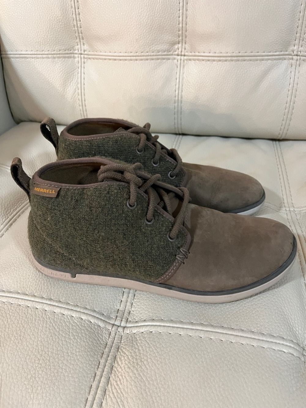 Merrell Olive Green and Brown Chukka Boots Size 8